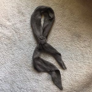Beautiful tan/brown scarf with knit flower